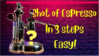 How to pull a shot of espresso on La Pavoni Esperto Abile in 3 easy steps [upl. by Crabb737]