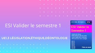 ESI S1 UE1 3 législationéthiquedéontologie [upl. by Avan]