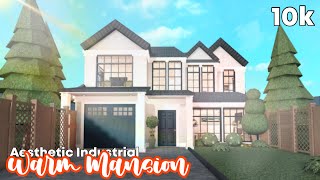 Bloxburg 10k Aesthetic Industrial Warm Mansion FULL BUILD  Roblox [upl. by Retsevlys]