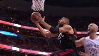 Raptors Highlights Valanciunas Drives and Scores  April 20 2018 [upl. by Prussian940]