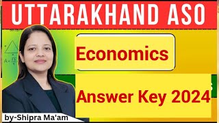 Answer Key  ASO  Uttrakhand  Shipranomics [upl. by Relda]