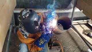 Welding 6G Downhill E 6010 amp E 7010 [upl. by Esdnyl]