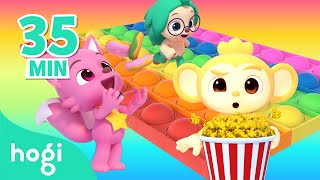 Learn Colors with Pop it  Donuts  Popcorn  More｜Colors for Kids｜Hogi Colors｜Hogi Pinkfong Colors [upl. by Millie]