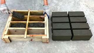 Produce many bricks for 1 cement brick mold made of wood [upl. by Edecrem]