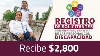 Pensión para personas con DISCAPACIDAD registro del 6 al 30 de junio 2022 [upl. by Neyuq387]