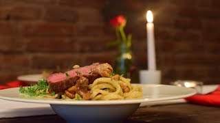 Pasta Amore mit Pfifferlingen und Rinderfilet aus dem Pastamaker [upl. by Wiedmann865]