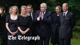 Royal family greet mourners gathered at Balmoral on day of the King’s accession [upl. by Pearl]