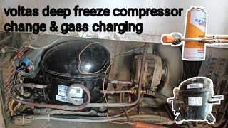 495 litter deep freeze compressor change in pahadi colony voltas [upl. by Reace]