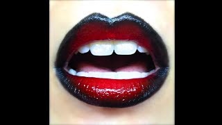 Lip Art Tutorial Red amp Black Ombre Lips [upl. by Aikcin]