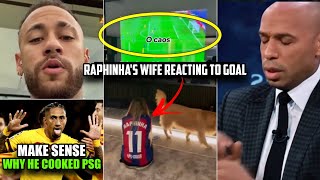 REACTION FROM NEYMAR amp RAPHINHAS WIFE ALL REACTIONS PSG 2  3 BARCELONA [upl. by Dulcie]