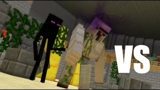 Iron Golem Vs Enderman Minecraft Animation [upl. by Nylannej]