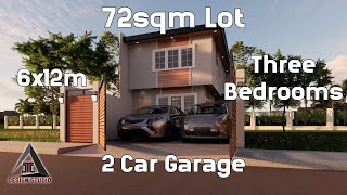 Two Storey House Design Idea  72sqm Lot with 3 BR and 2 TB [upl. by Nady934]