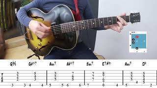 Jazz Guitar Chord Progression Exercise [upl. by Adnilim]