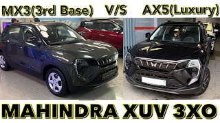 Mahindra XUV 3XO MX3 3rd Base and AX5L Luxury Comparison  Walkaround Features OnRoad Rates [upl. by Lauralee]