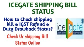 How to Check Shipping Bill amp Duty Drawback amp IGST Refund Status  Track Shipping Bill ICEGATE Portal [upl. by Dustan927]