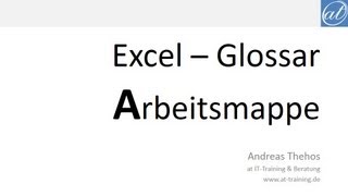 Excel Glossar  Arbeitsmappe [upl. by Ayrad]