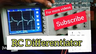 RC Differentiator Circuit  Circuit Diagram  Breadboard Wiring  DSO [upl. by Salina]