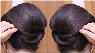 Clutcher Bun Hairstyle For Thin Long Hair  Self Hairstyles For Girls  Long Hair Juda Hairstyle [upl. by Arezzini]