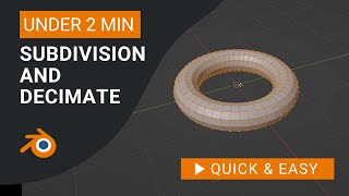 Blender Tutorial How to Use Subdivision Surface and Decimate Modifiers in Blender [upl. by Anerahs980]