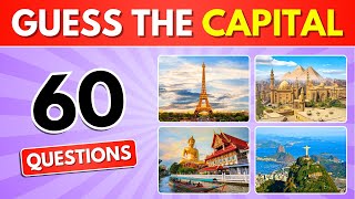 Capital City Guess 60 CAPITAL CITIES of the WORLD 🌎 Easy to Impossible [upl. by Clintock]