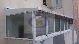 Cerramiento con ventanas de aluminio y techo con panel tipo sándwich  reformasreyeses [upl. by Tala126]