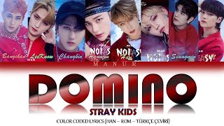 Stray Kids 스트레이 키즈  Domino English Version Han Rom TÜRKÇE ÇEVİRİ Color Coded Lyrics [upl. by Volnak]