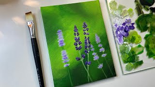 Lavender flower painting how to make blurry background acrylic painting tutorial [upl. by Latsirk]