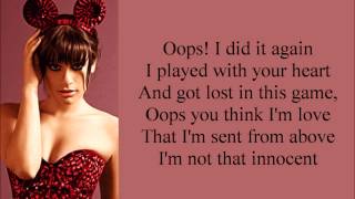 Oops I Did It Again Glee Lyrics [upl. by Elcarim22]