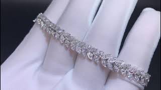 Tiffany Platinum Round Brilliant and Marquise Victoria Vine Tennis Bracelet [upl. by Yvor910]