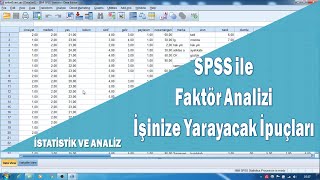 SPSS Faktör Analizi Pratik Bilgiler Açımlayıcı Faktör Analizi 1 Bölüm [upl. by Cacie]