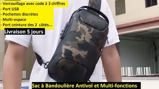 Sac à Bandoulière Multifonctionnel Antivol [upl. by Us658]