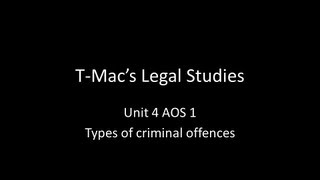 VCE Legal Studies  Unit 4 AOS 1  Types of criminal offences [upl. by Neirual]