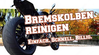 Motorrad Bremskolben reinigen  Einfach schnell günstig [upl. by Wareing]