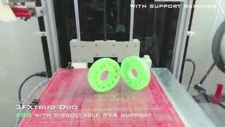 Dual material with ABS and PVA support 3D print with 3FXtrud Duo by ShapingBits [upl. by Wicks500]