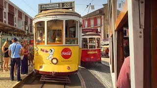 Riding Lisbon’s Tram 28 in Summer  Portugal [upl. by Ludwigg487]