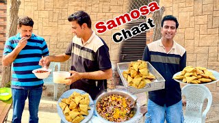 Spicy Samosa Chaat BanaiAbu bhi Khanay aa Gaey [upl. by Brigham]