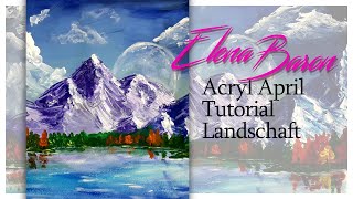 Landschaft mit Acryl malen für Anfänger  Schritt für Schritt Tutorial  AcrylicApril [upl. by Onitnevuj18]