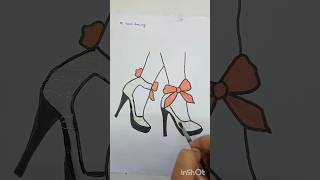 Fashion hood high heel 👠art painting short 92 home drawing [upl. by Lenroc]