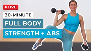 30Minute Dumbbell Strength  Abs Workout Full Body [upl. by Bridie]