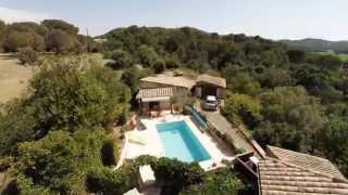 Location  Vénéjan  Villa Dolmen avec Piscine chauffée  Vue par drone [upl. by Afatsom]