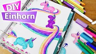 Einhorn malen im Kalender  Süße Rainbow Unicorns zeichnen  Kalender gestalten DIY Inspiration [upl. by Namielus]