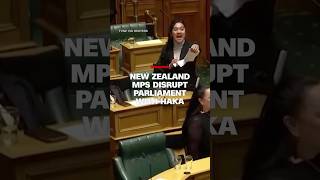 New Zealand MPs disrupt parliament with haka [upl. by Nylarak]