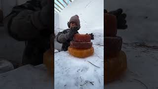 Girl makes snow cake😨 [upl. by Uzzi]