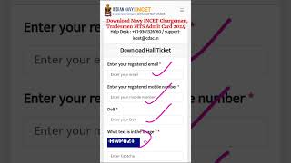 Download Indian Navy INCET Chargeman Tradesman Fireman MTS Admit Card 2024 shorts [upl. by Curley952]