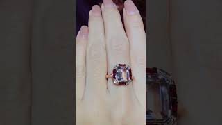 Morganite Ruby Diamond Art Deco Style Ring [upl. by Avehsile78]