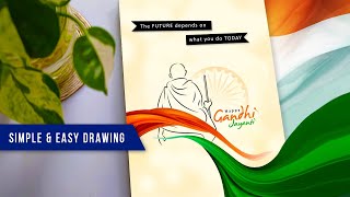 Simple amp Easy Gandhi Jayanti Drawing  Poster [upl. by Hanas]