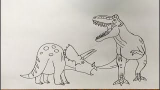 Cách Vẽ TRex đối đầu Triceratops How to Draw TRex Vs Triceratops [upl. by Nagek]