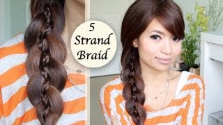 Unique 5 Strand Braid Braid in Braid Hairstyle Hair Tutorial [upl. by Aihsenrad266]