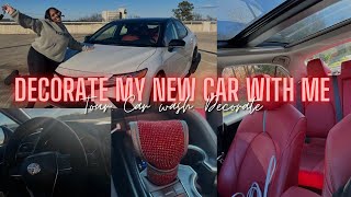 DECORATE MY NEW CAR WITH ME  Car tour Car wash Decorate 2020 Camry XSE [upl. by Eitsrik]