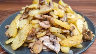 Fried potatoes and mushrooms What a delicious combination🤤 [upl. by Aiuqram]